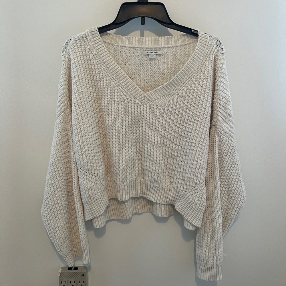 American Eagle Women's Cream Sweater